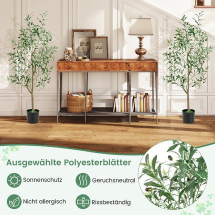 Dirbtinė alyvmedis, 130 cm, su cemento vazonu, 2 vnt. pakuotėje