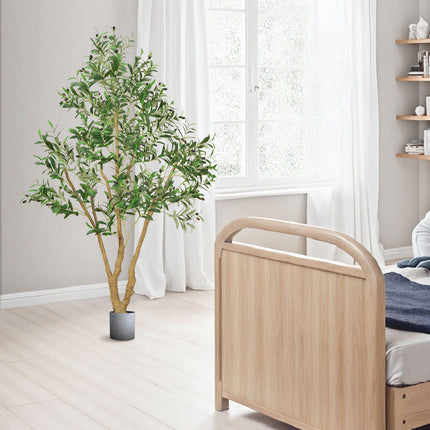 Artificial Olive Tree 6 Ft, Black Pot, Indoor Faux Plant