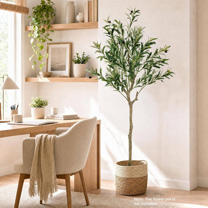 Artificial Olive Trees 150 cm, Set of 2, 24 Olives, 576 Silk Leaves
