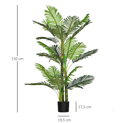 Dirbtinė Palmė, Dirbtinis Augalas, Cemento Užpildas, 150 Cm, Žalias Vidui