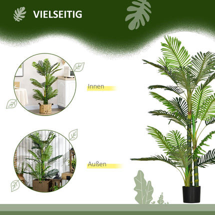 Dirbtinė Palmė, Dirbtinis Augalas, Cemento Užpildas, 150 Cm, Žalias Vidui