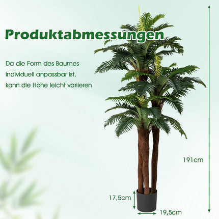 Dirbtinės palmės komplektas su reguliuojamo ilgio lapais, 191 cm