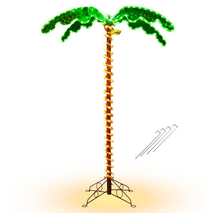 Dirbtinė palmė su LED lemputėmis, 168 cm, sulankstomas pagrindas