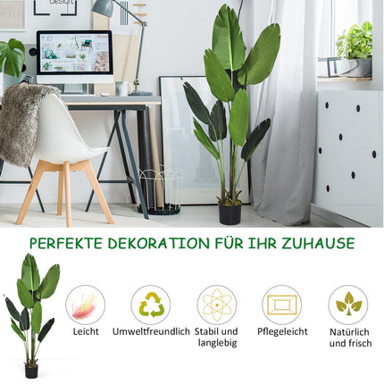 Dirbtinis augalas, dirbtinis žalias augalas, 160 cm, tropinė palmė, dirbtinis augalas, monstera, gyvatė