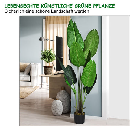 Dirbtinis augalas, dirbtinis žalias augalas, 160 cm, tropinė palmė, dirbtinis augalas, monstera, gyvatė