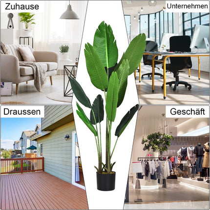 Dirbtinis augalas, dirbtinis žalias augalas, 160 cm, tropinė palmė, dirbtinis augalas, monstera, gyvatė