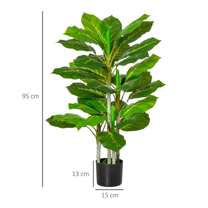 Dirbtinis augalas su vazonu, 95 cm, 33 lapai