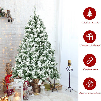Artificial Snow-Covered Christmas Tree, 135 cm, PVC Needles