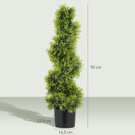 Artificial Spiral Topiary Tree, 90cm, UV-Resistant