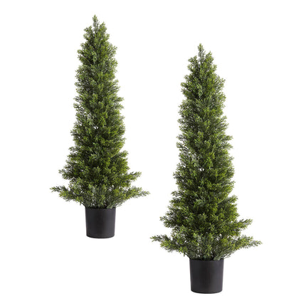 Artificial Topiary Cedar Trees, Set of 2, 36 Inch
