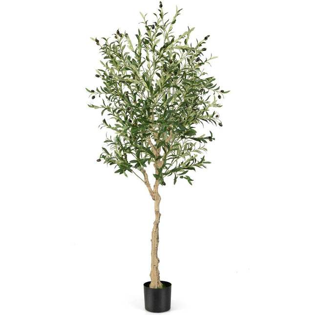 Dirbtinis alyvmedis su 1296 lapais ir 72 vaisiais, alyvmedžių augalais, 182 cm