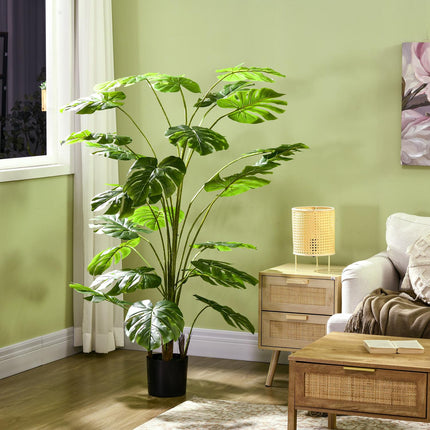 Dirbtiniai augalai, dirbtinė Monstera Deliciosa, 180 cm dirbtinis augalas su 24 šakomis, kambarinis augalas, dirbtinė eglutė, augalų dekoracija patalpoms, žalia