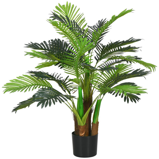 Dirbtiniai augalai, dirbtinė palmė, 100 cm dirbtinis augalas su 27 šakomis, kambarinis augalas, dirbtinė eglutė, augalų dekoracija vidaus ir lauko reikmėms, žalia