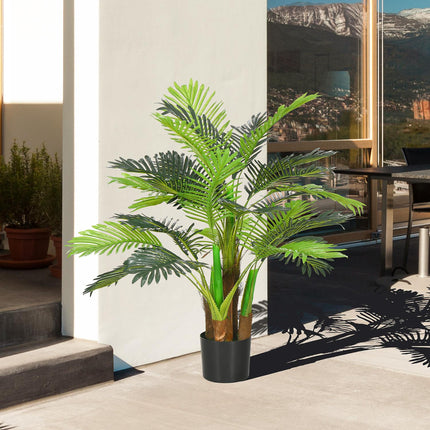 Dirbtiniai augalai, dirbtinė palmė, 100 cm dirbtinis augalas su 27 šakomis, kambarinis augalas, dirbtinė eglutė, augalų dekoracija vidaus ir lauko reikmėms, žalia