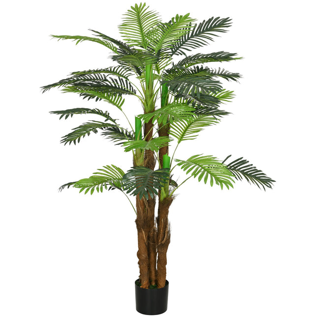 Dirbtiniai augalai, dirbtinė palmė, 160 cm dirbtinis augalas su 36 šakomis, kambarinis augalas, dirbtinė eglutė, augalų dekoracija vidaus ir lauko reikmėms, žalia