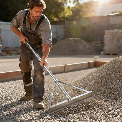 Asphalt Landscape Rake, 60 In Handle, 20 In Aluminum Head