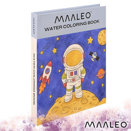 Astronaut Watercolour Colouring Book with 12 Paints, Water Brush, 24 Sheets
