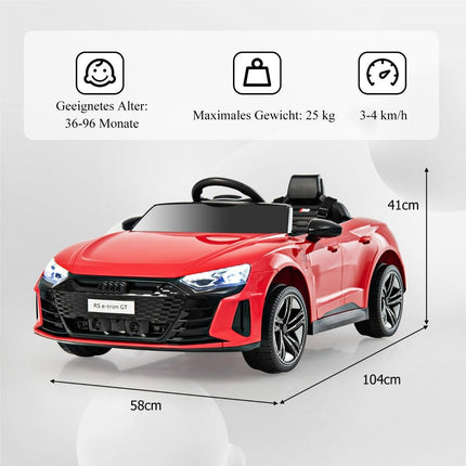 Audi RS children's electric car with 2.4 G remote control with music and headlights red