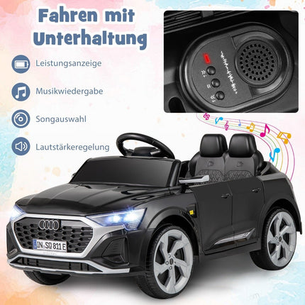 Audi SQ8 vaikiškas elektrinis automobilis, 12 V, nuotolinio valdymo pultas, juodas