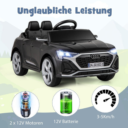 Audi SQ8 vaikiškas elektrinis automobilis, 12 V, nuotolinio valdymo pultas, juodas