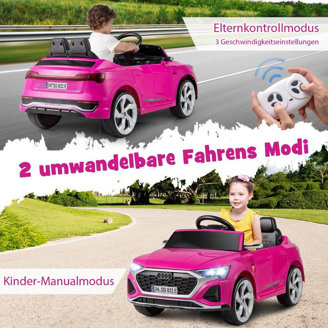 Audi SQ8 vaikiškas elektrinis automobilis, 12 V, nuotolinio valdymo pultas, rožinis