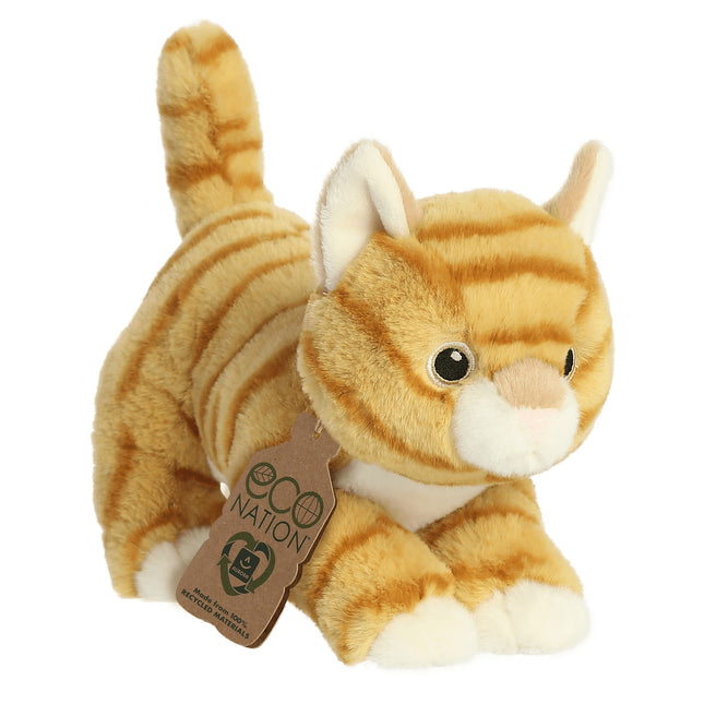 Aurora Eco Nation pliušinis oranžinis dryžuotas žaislas, 15 cm
