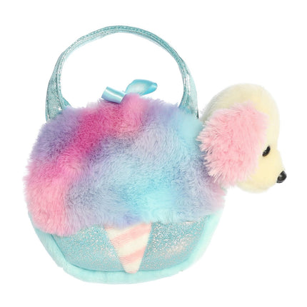 Aurora Fancy Pals pliušinis šuniukas cukraus vatos maišelyje, 20 cm