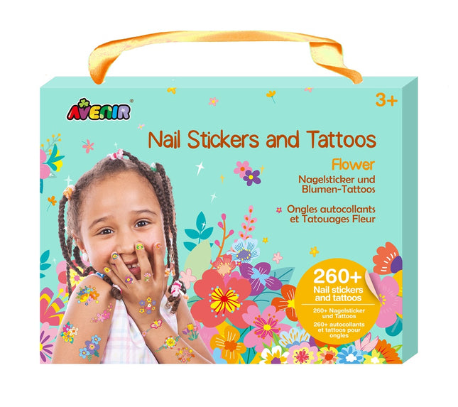 Avenir nagų lipdukai ir tatuiruotės gėlės