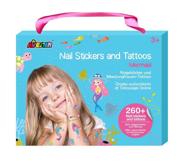 Avenir nagų lipdukai ir tatuiruotės undinė