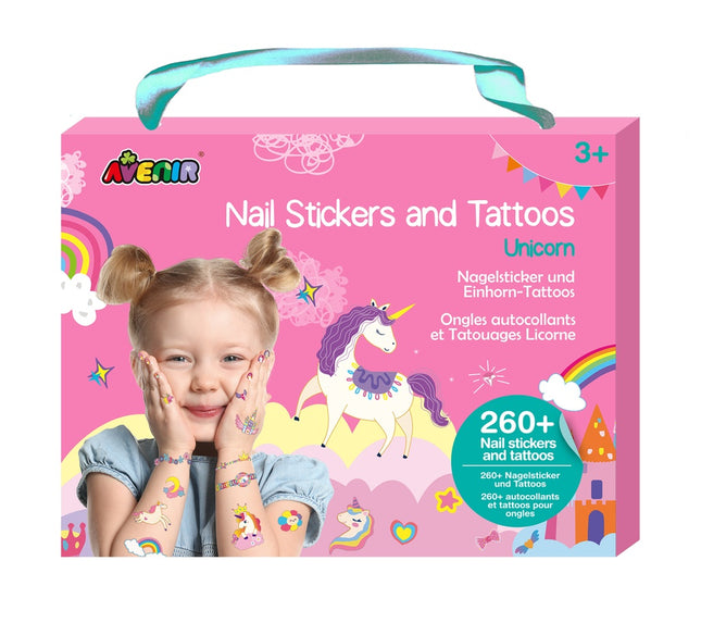 Avenir nagų lipdukai ir tatuiruotės vienaragiai