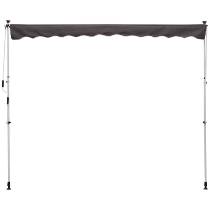 Markizės spaustukas, sulankstoma svirtis, markizės apsauga nuo saulės, sulankstoma svirtis, rankinis alkūninis velenas, pilkas, 300 x 150 cm