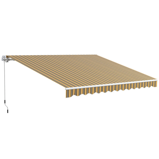 Outdoor folding awning, Sun protection, 3.5x2.5m, Yellow/Grey