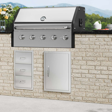 BBQ Access Door 18x24 in, Stainless Steel Flush Mount