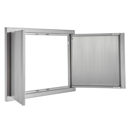 BBQ Access Door, 28x19 in Double Stainless Steel Flush Mount