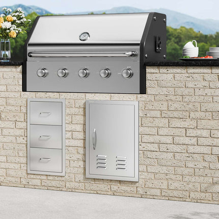 BBQ Access Door, Stainless Steel Flush Mount, 24x17 in