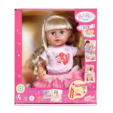 Baby Born Sister lėlė, Style & Play, blondinė, 43 cm