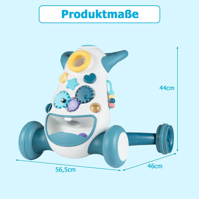 Kūdikio vaikštynė su muzika ir švieselėmis, Montessori žaidimai, mėlyna