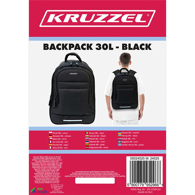 Kuprinė 30L - juoda Kruzzel 24525