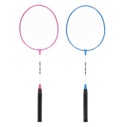 Badmintono rakečių rinkinys - plienas, 2 raketės + plunksninukas