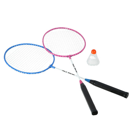 Badmintono rakečių rinkinys - plienas, 2 raketės + plunksninukas