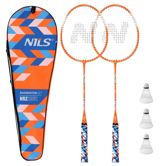 Badmintono rinkinys - 2 raketės, 3 plunksninukai, uždangalas