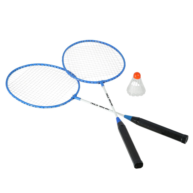 Badmintono rinkinys - 2 raketės, mėlynas, įskaitant plunksninukus
