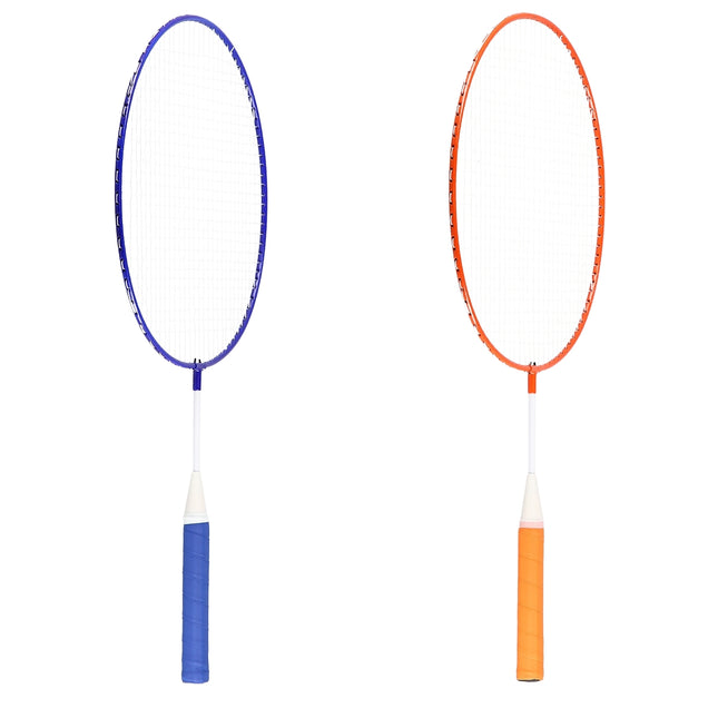 Badmintono rinkinys - 2 raketės, plunksninukai vaikams, plienas
