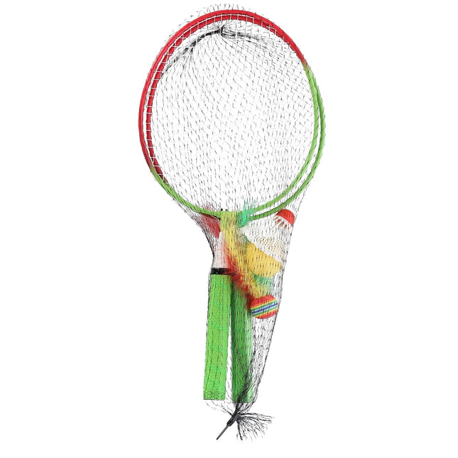 Badmintono rinkinys, 2 raketės + plunksninukai + kamuoliukai, jaunimui