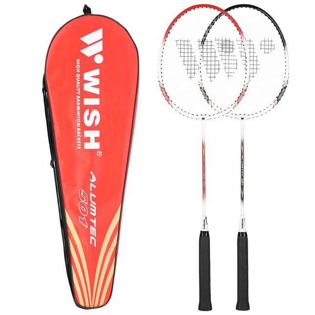 Badmintono rinkinys - 2 raketės, plunksninukai įskaičiuoti