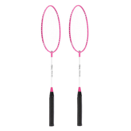 Badmintono rinkinys su 2 raketėmis, rožinis + plunksninukai