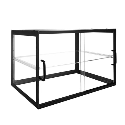 Bakery Display Case, 2-Tier Acrylic Sliding Door, 21.7 in