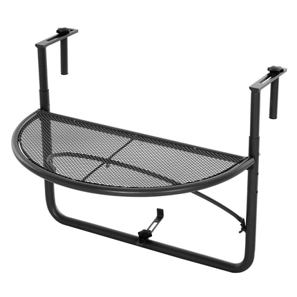 Pakabinamas balkono stalas, reguliuojamo aukščio, pusapvalis, metalinis, Ø30 cm