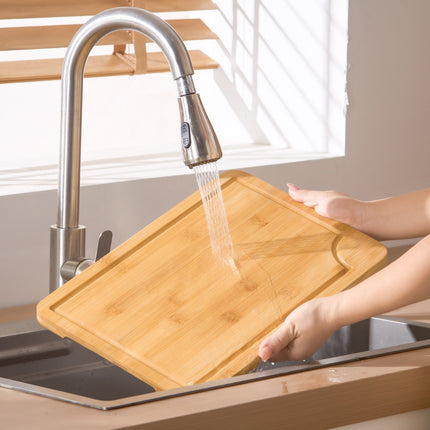 Bamboo Cutting Board Set, 3-Piece, Juice Groove Handles