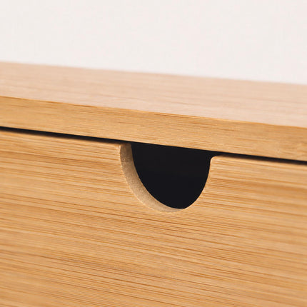 Bamboo Drawer Box Desk Organiser with 3 Drawers, 13.5 x 33 x 21 cm, Natural